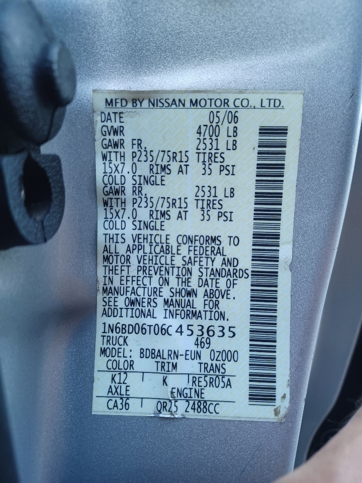 Nissan Frontier XE King Cab 2WD 2006