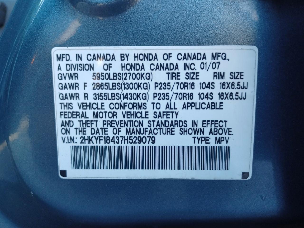 Honda Pilot EX 4WD 2007