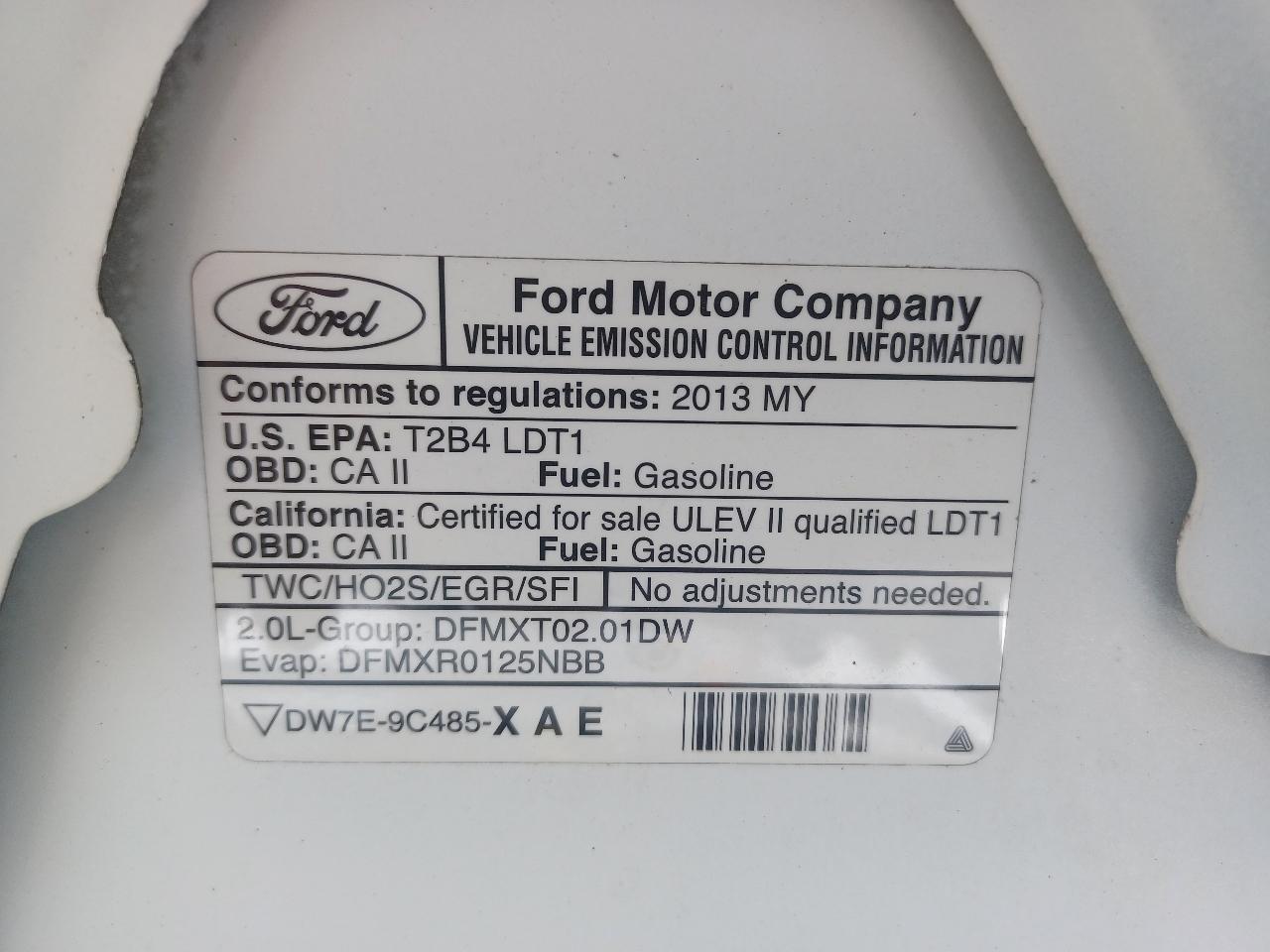 Ford Transit Connect XL with Rear Door Glass 2013