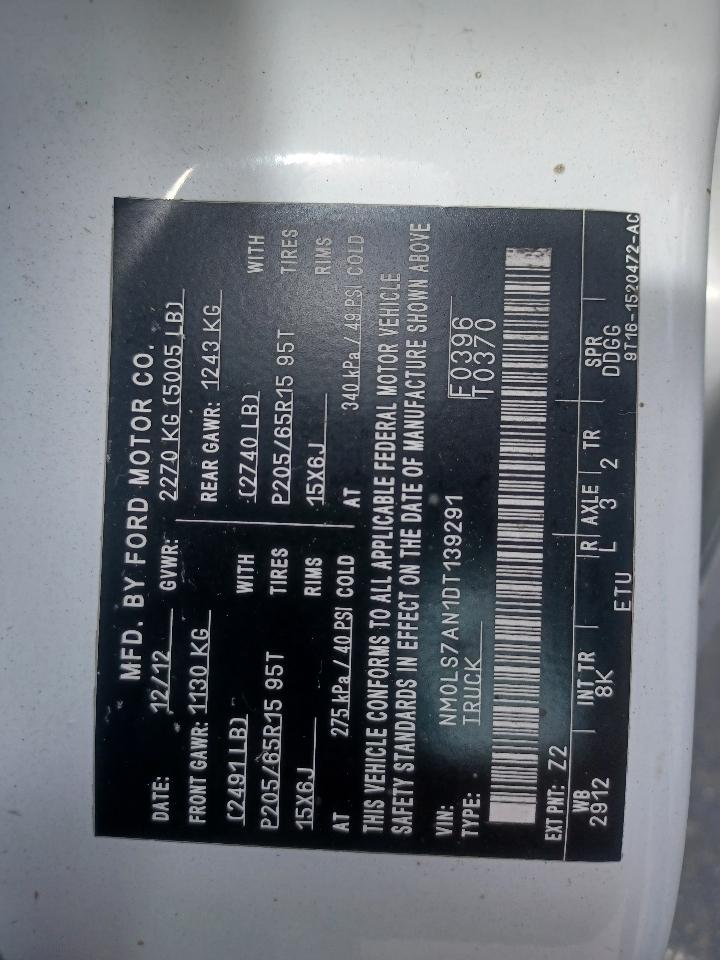 Ford Transit Connect XL with Rear Door Glass 2013