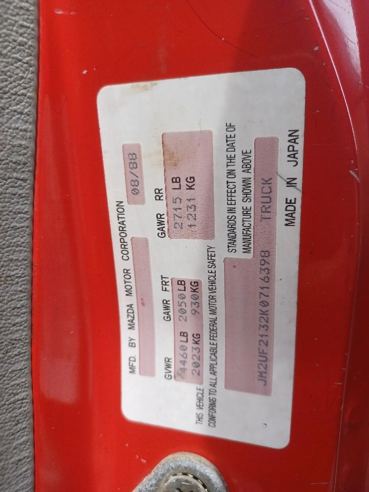 Mazda B-Series B2200 Reg. Cab Long Bed 2WD 1989