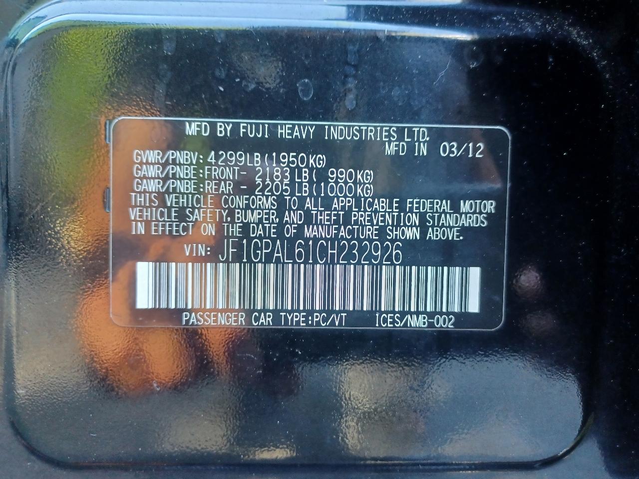 Subaru Impreza 2.0i Sport Premium 2012
