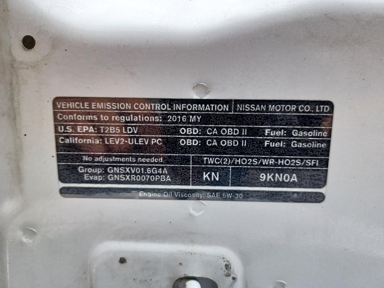Nissan Versa 1.6 S 5M 2016