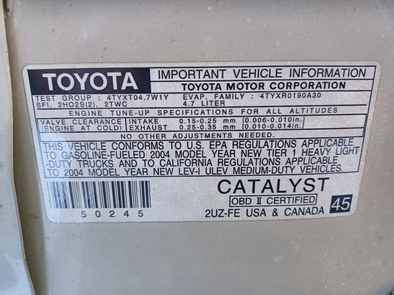 Toyota Tundra SR5 Access Cab 4WD 2004