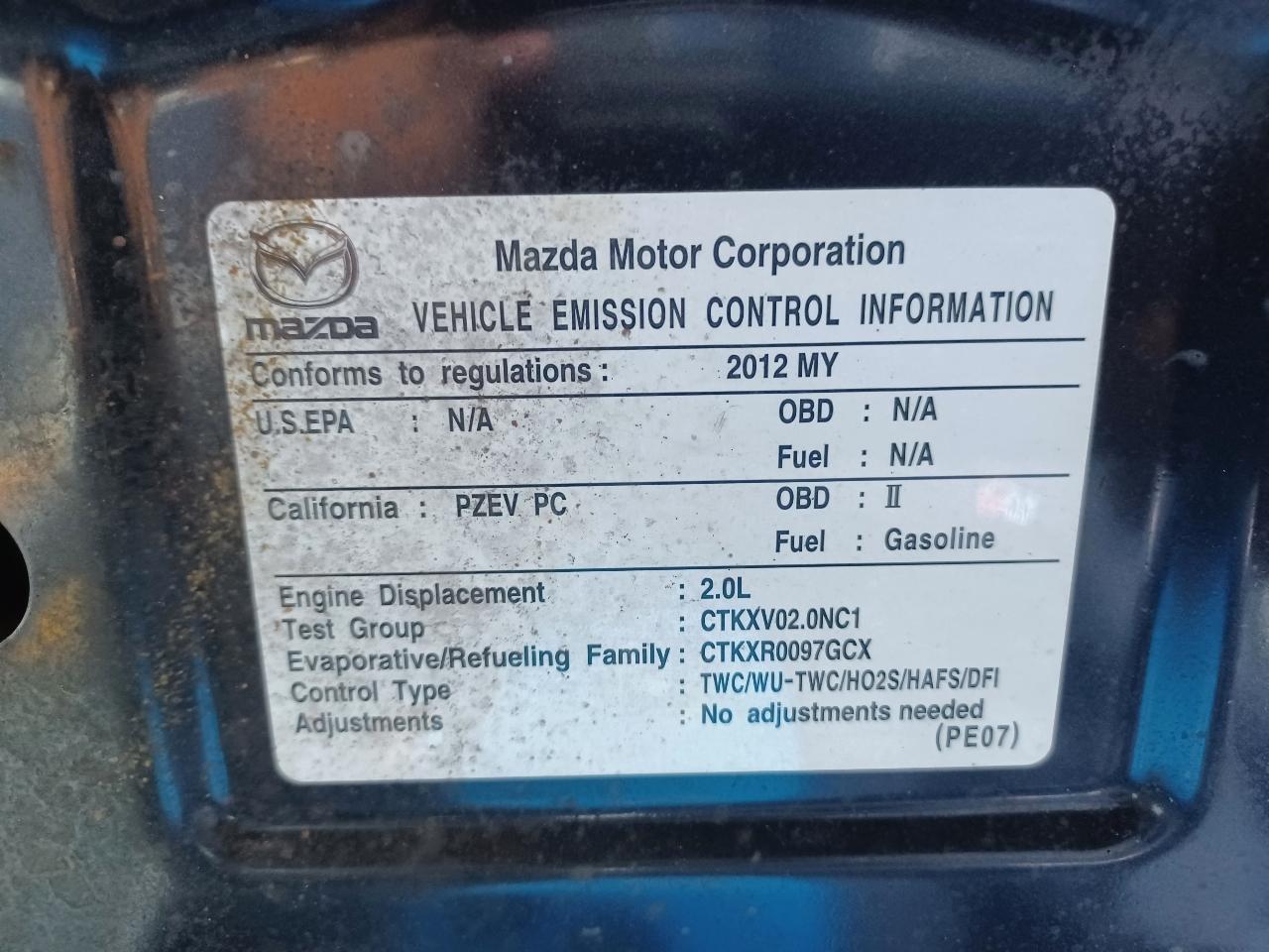 Mazda MAZDA3 i Touring 4-door 2012