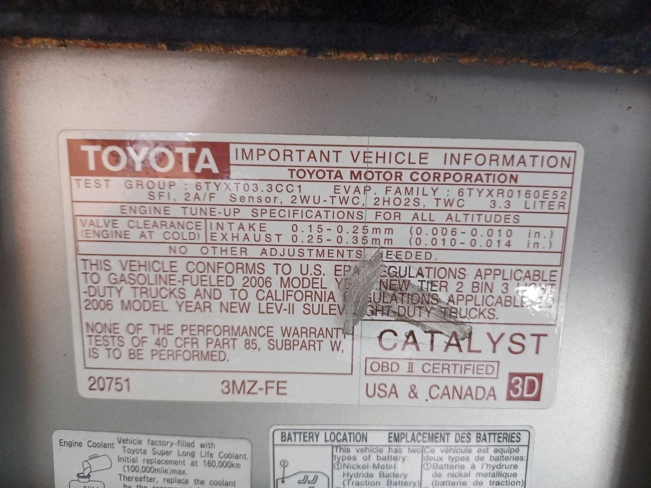 Toyota Highlander Hybrid Limited 4WD 2006