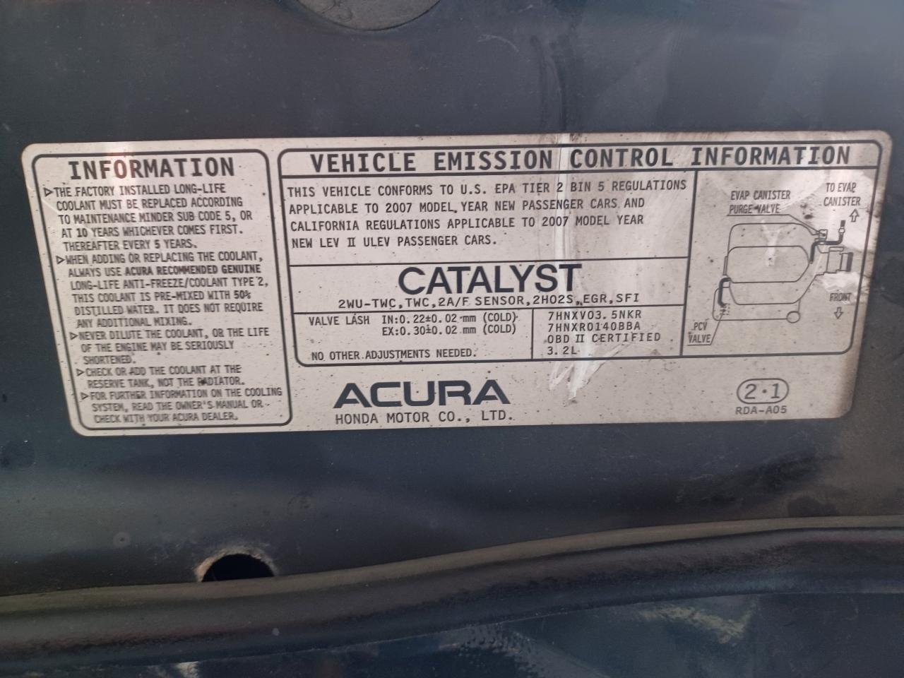 Acura TL 5-Speed AT 2007