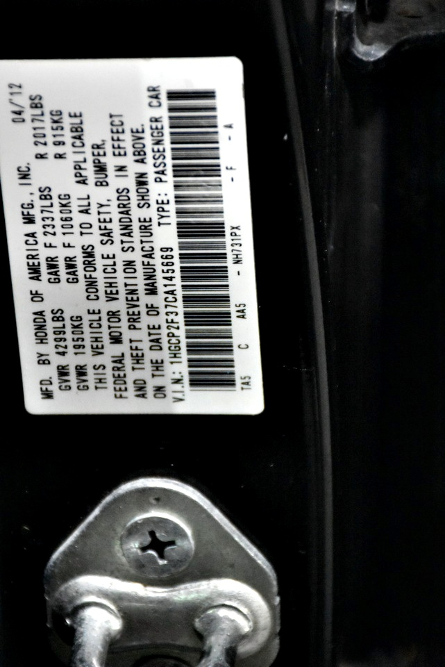 Honda Accord LX sedan AT 2012