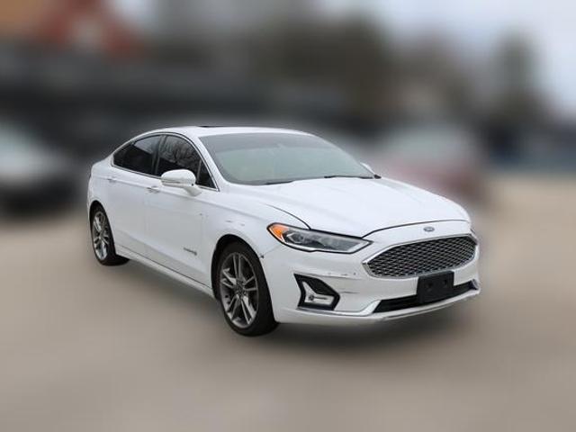 White 2019 Ford Fusion Hybrid Titanium FWD Sedan Front-Wheel Drive Automatic