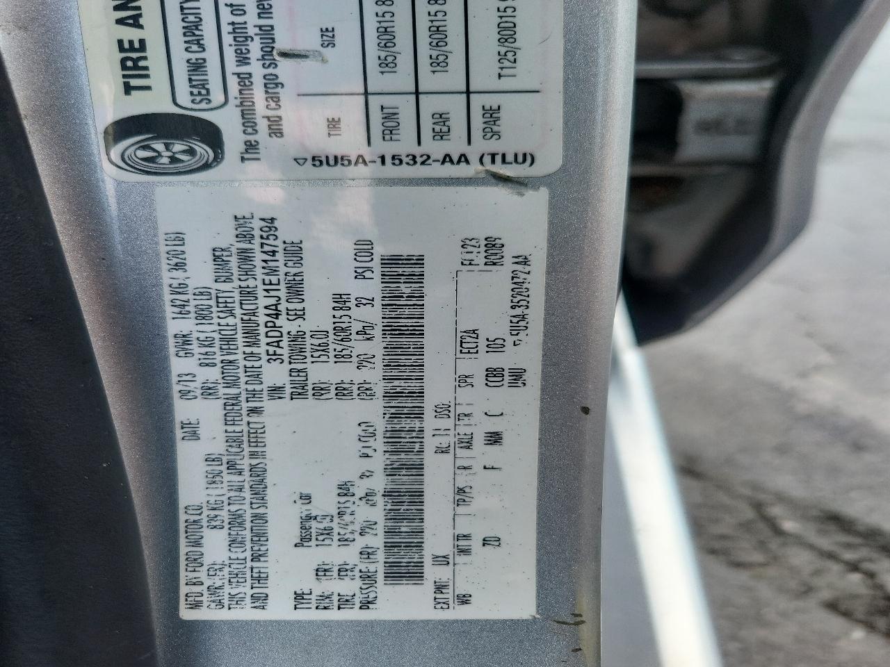 Ford Fiesta 4dr Sdn S 2014