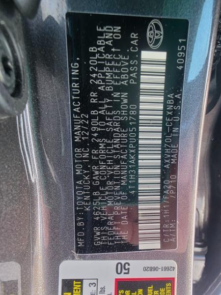 Toyota Camry Hybrid LE 2023