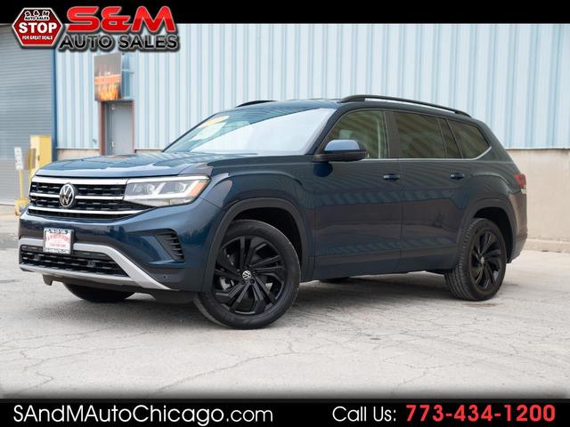 Blue 2022 Volkswagen Atlas V6 SE 4Motion with Technology SUV / Crossover All-Wheel Drive Automatic