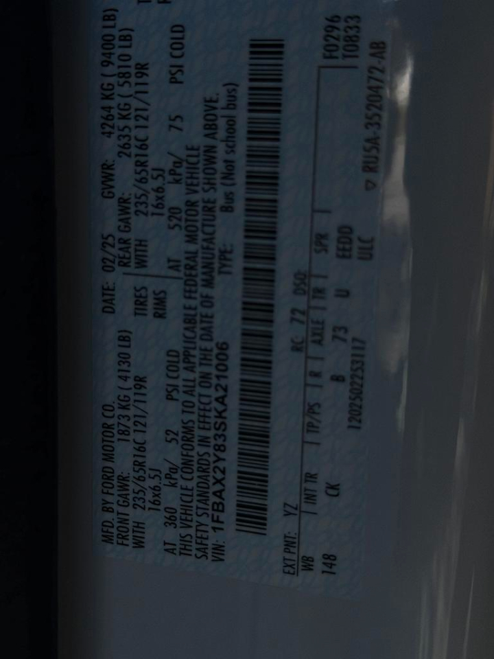 Ford Transit Passenger Wagon T-350 148" Low Roof XLT RWD 2025