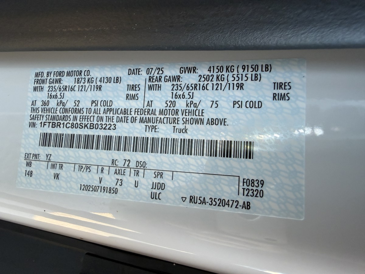 Ford Transit Cargo Van T-250 148" Med Rf 9070 GVWR RWD 2025