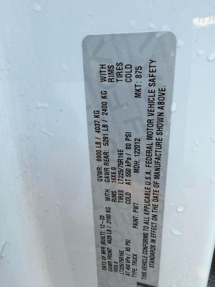 RAM ProMaster Cargo Van Tradesman 2500 High Roof 159" WB w/Pass Seat 2024