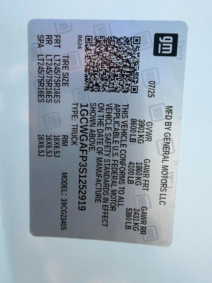 Chevrolet Express Cargo Van RWD 2500 135" 2025