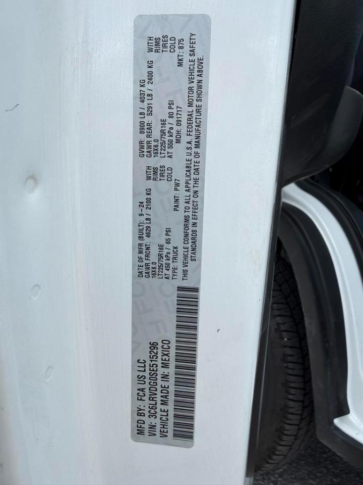 RAM ProMaster Cargo Van Tradesman 2500 High Roof 159" WB w/Pass Seat 2025