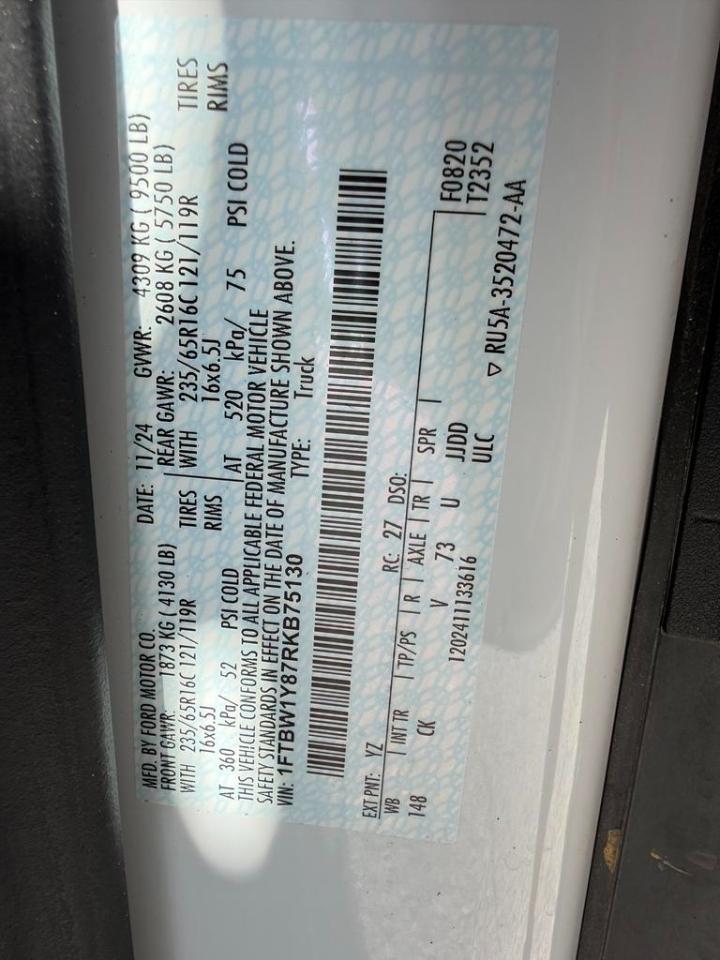 Ford Transit Cargo Van T-350 130" Low Rf 9500 GVWR RWD 2024