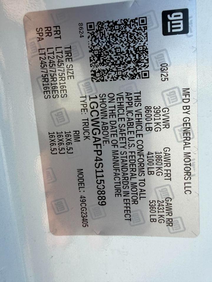 Chevrolet Express Cargo Van RWD 2500 135" 2025