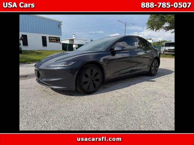 Gray 2025 Tesla Model 3 Long Range RWD Sedan Rear-Wheel Drive Automatic