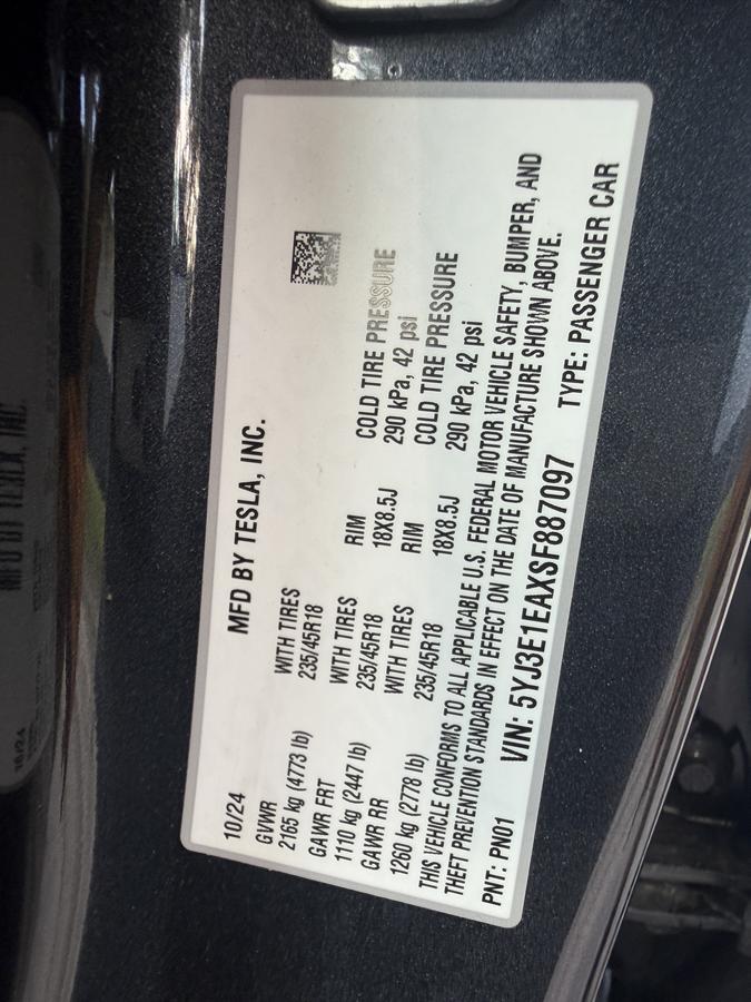 Tesla Model 3 Long Range RWD 2025