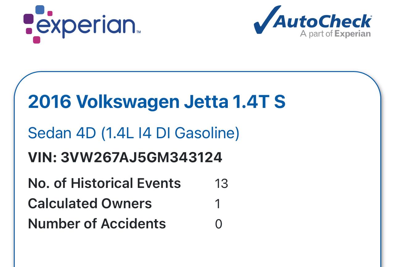 Volkswagen Jetta Sedan 4dr Auto 1.4T S w/Technology 2016