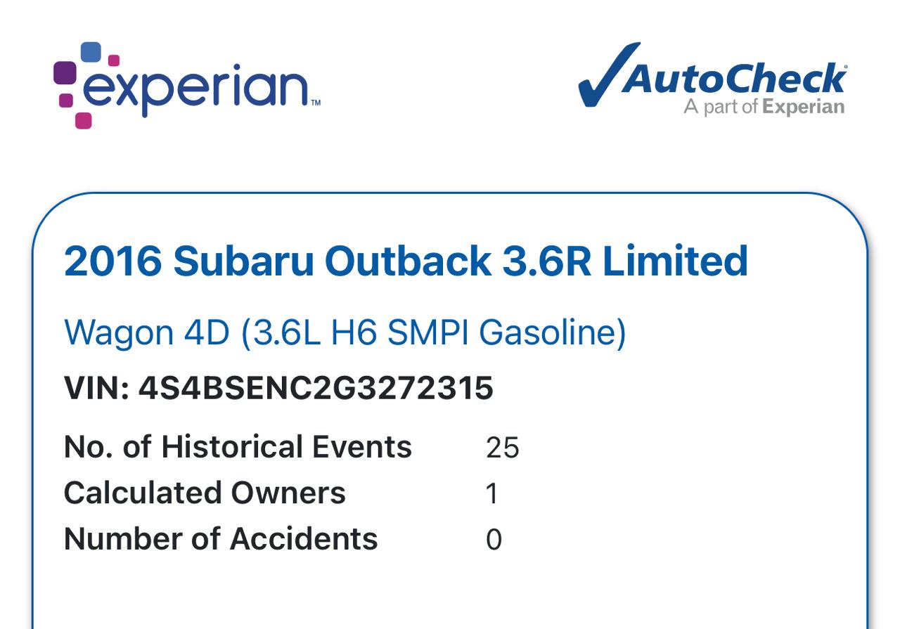 Subaru Outback 4dr Wgn 3.6R Limited 2016