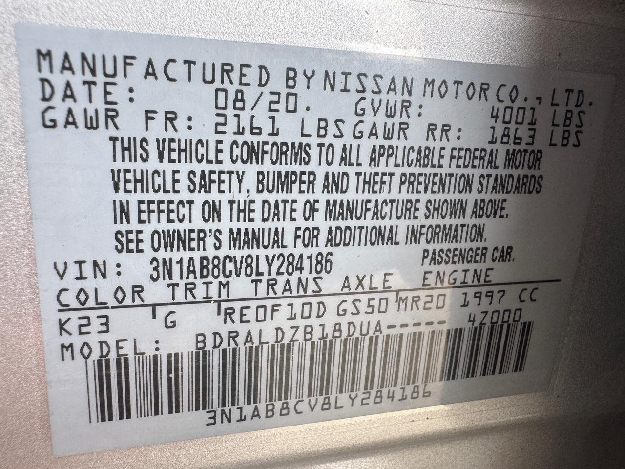 Nissan Sentra SV 2020