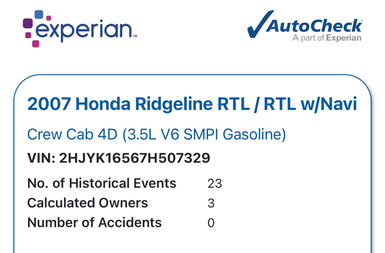 Honda Ridgeline 4WD Crew Cab RTL w/Leather 2007