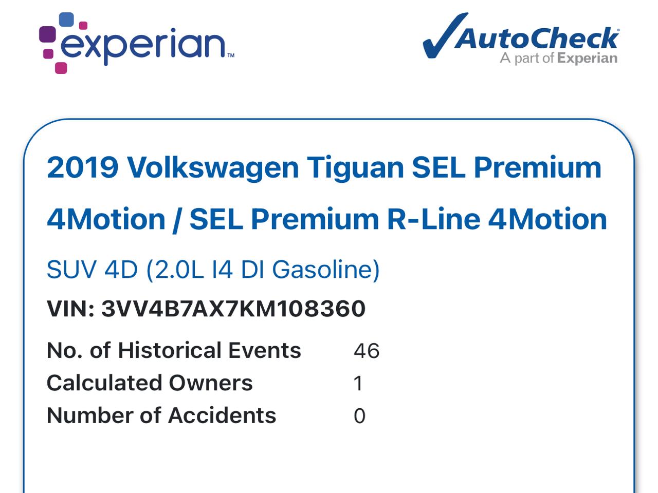 Volkswagen Tiguan 2.0T SEL Premium 4MOTION 2019