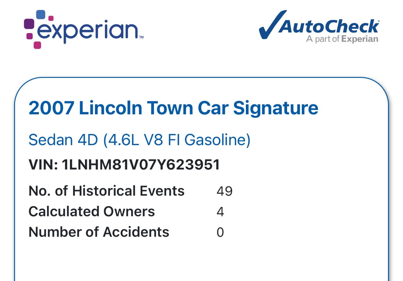 Lincoln Town Car 4dr Sdn Signature 2007