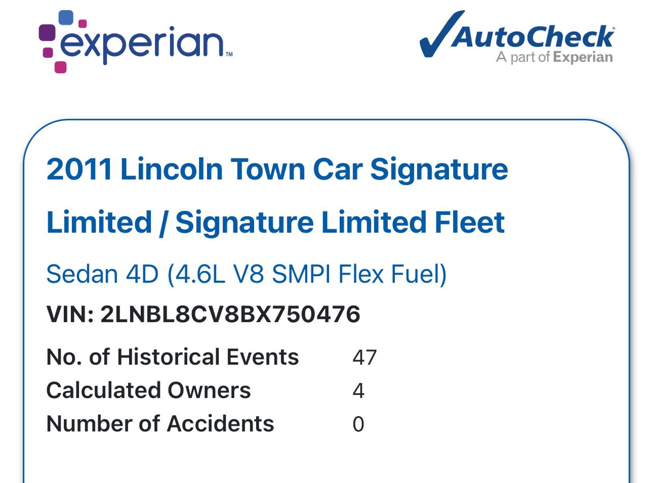 Lincoln Town Car 4dr Sdn Signature Limited 2011