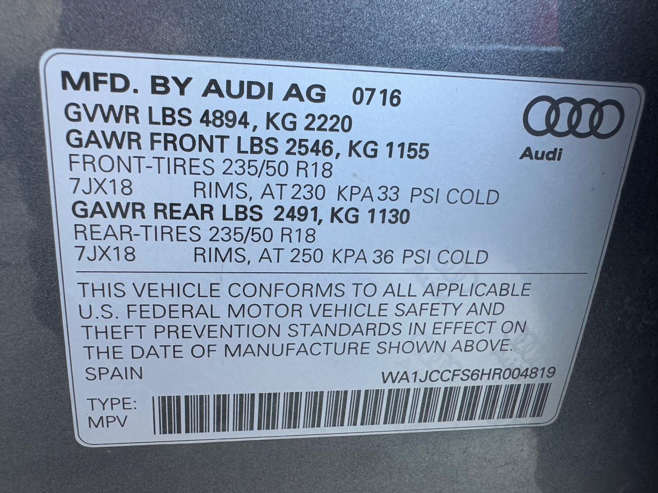 Audi Q3 2.0 TFSI Premium Plus quattro AWD 2017