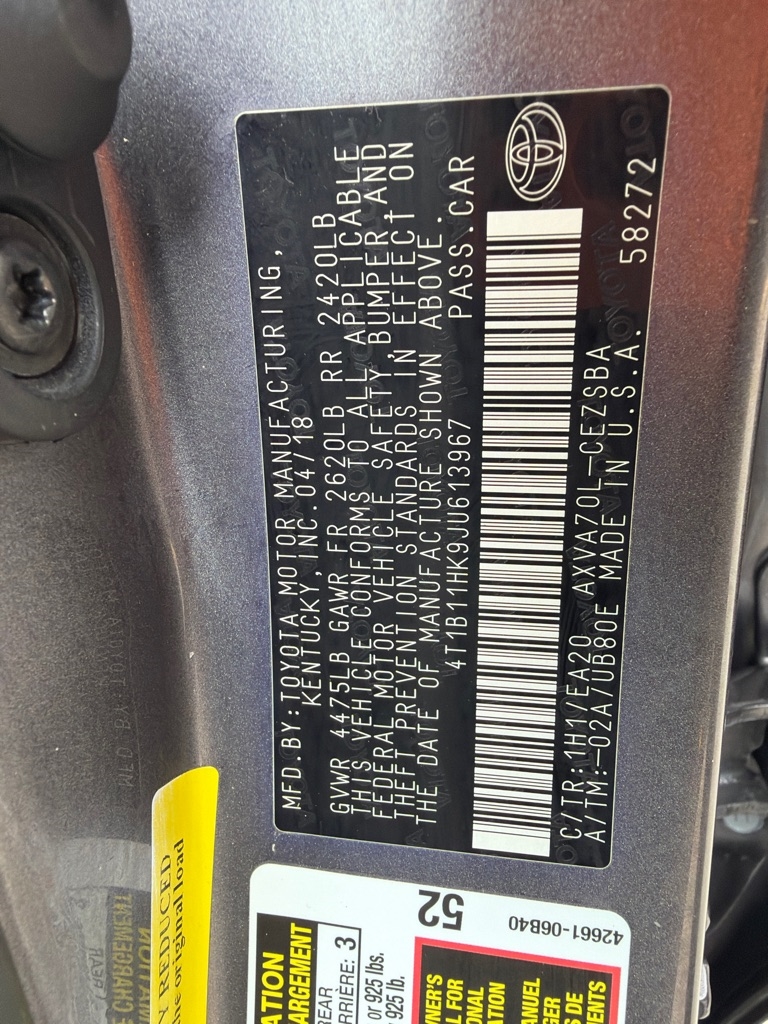 Toyota Camry SE 2018