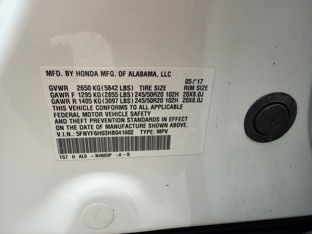 Honda Pilot Elite 4WD 2017