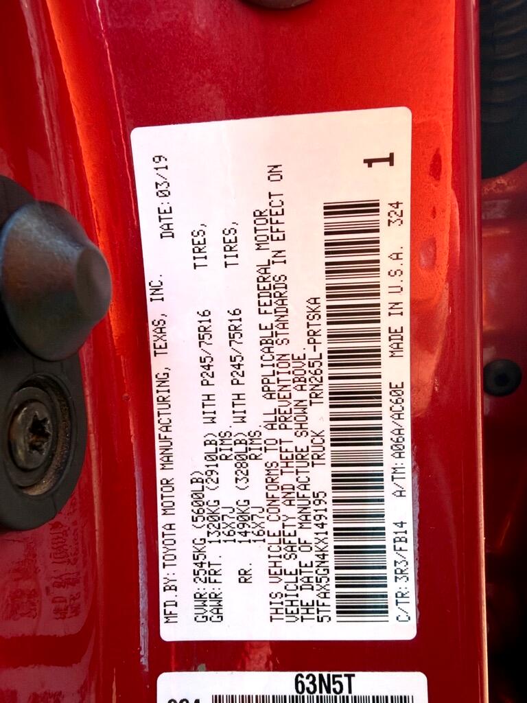 Toyota Tacoma SR5 Double Cab Long Bed I4 6AT 2WD 2019