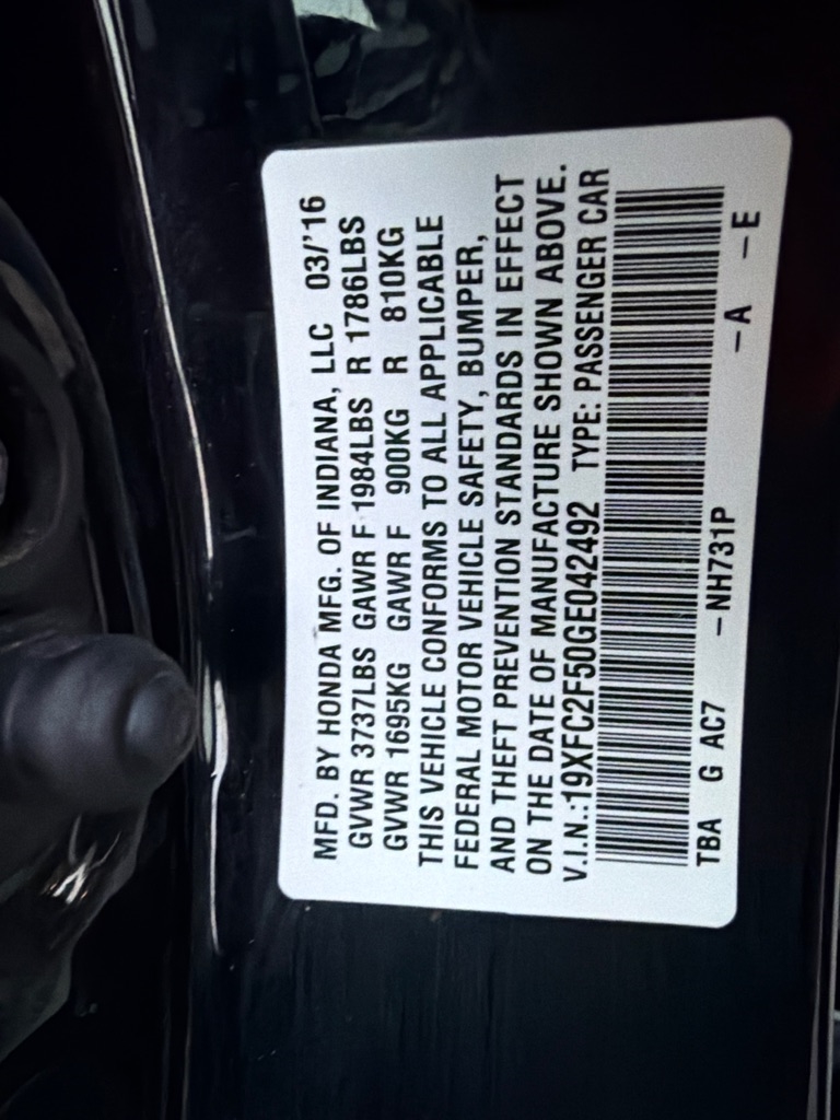 Honda Civic LX Sedan CVT 2016