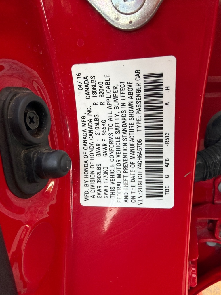 Honda Civic EX-L Sedan CVT 2016