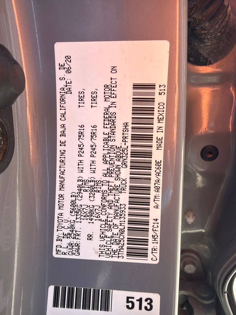 Toyota Tacoma SR5 Double Cab Long Bed V6 6AT 2WD 2020