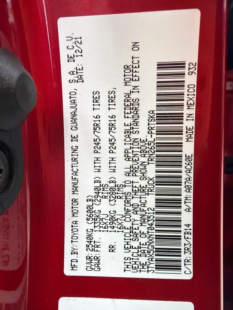 Toyota Tacoma SR5 Double Cab I4 2WD 2022