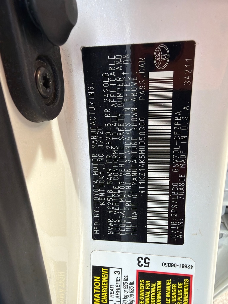 Toyota Camry XSE V6 2021