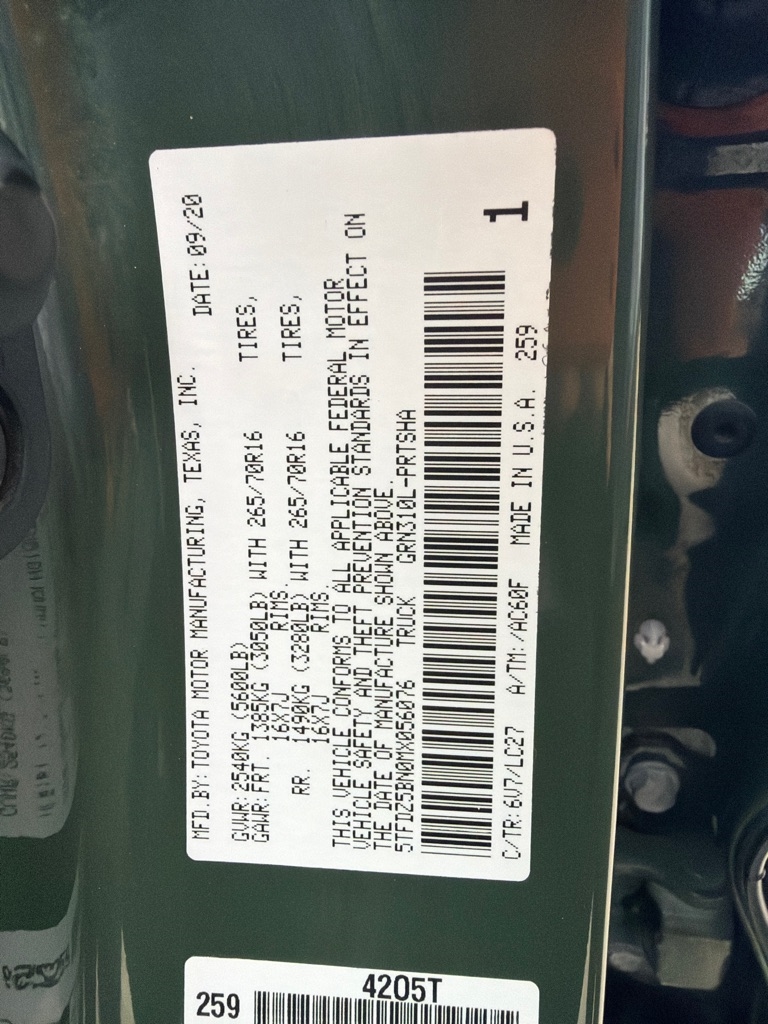 Toyota Tacoma SR5 Double Cab Super Long Bed V6 6AT 4WD 2021