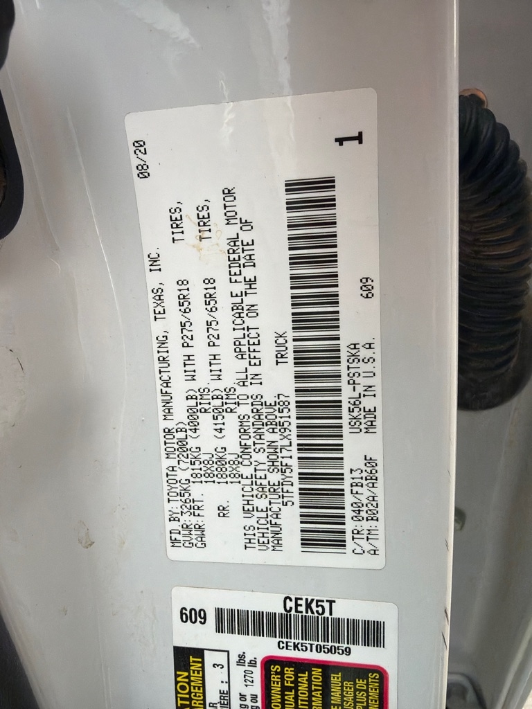 Toyota Tundra SR5 5.7L V8 CrewMax 4WD 2020