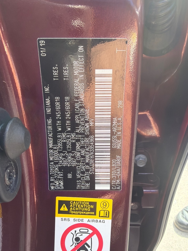 Toyota Highlander SE AWD V6 2019