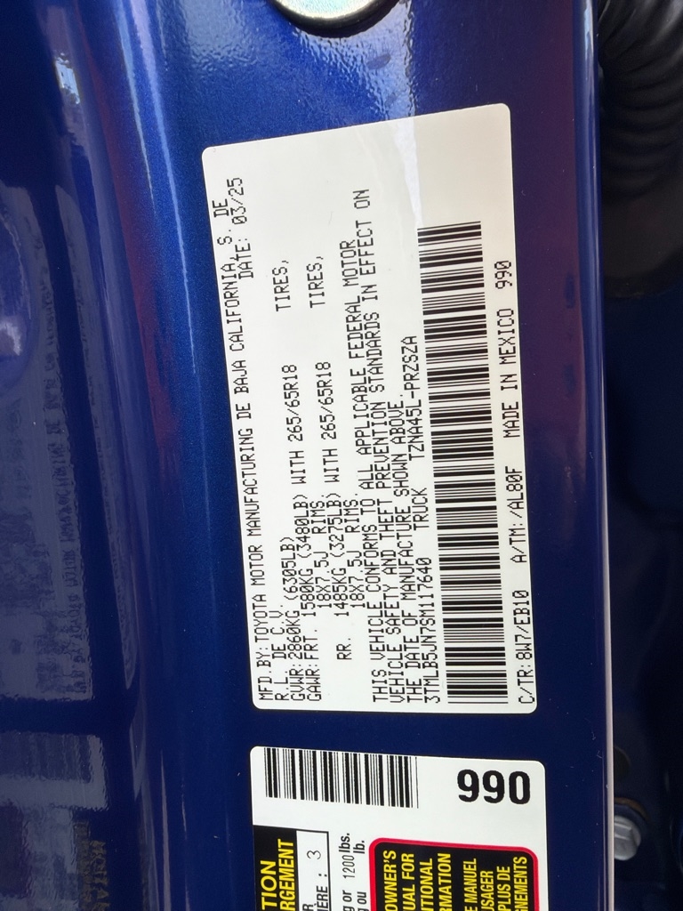 Toyota Tacoma TRD Sport Double Cab 4WD 2025