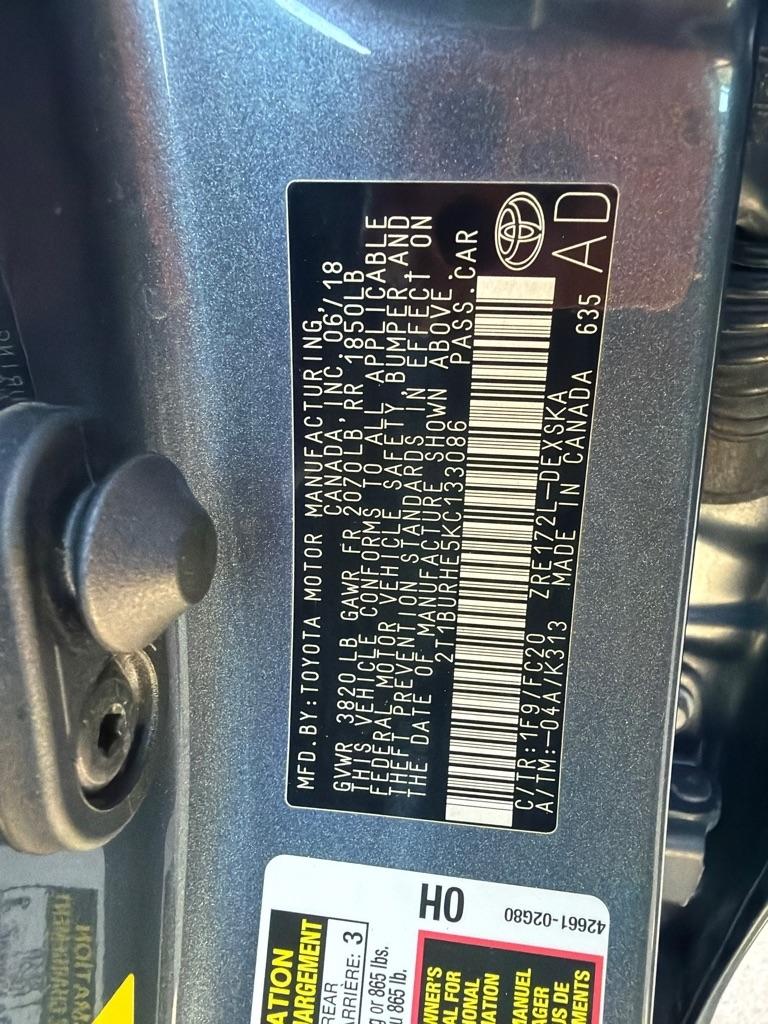 Toyota Corolla L CVT 2019