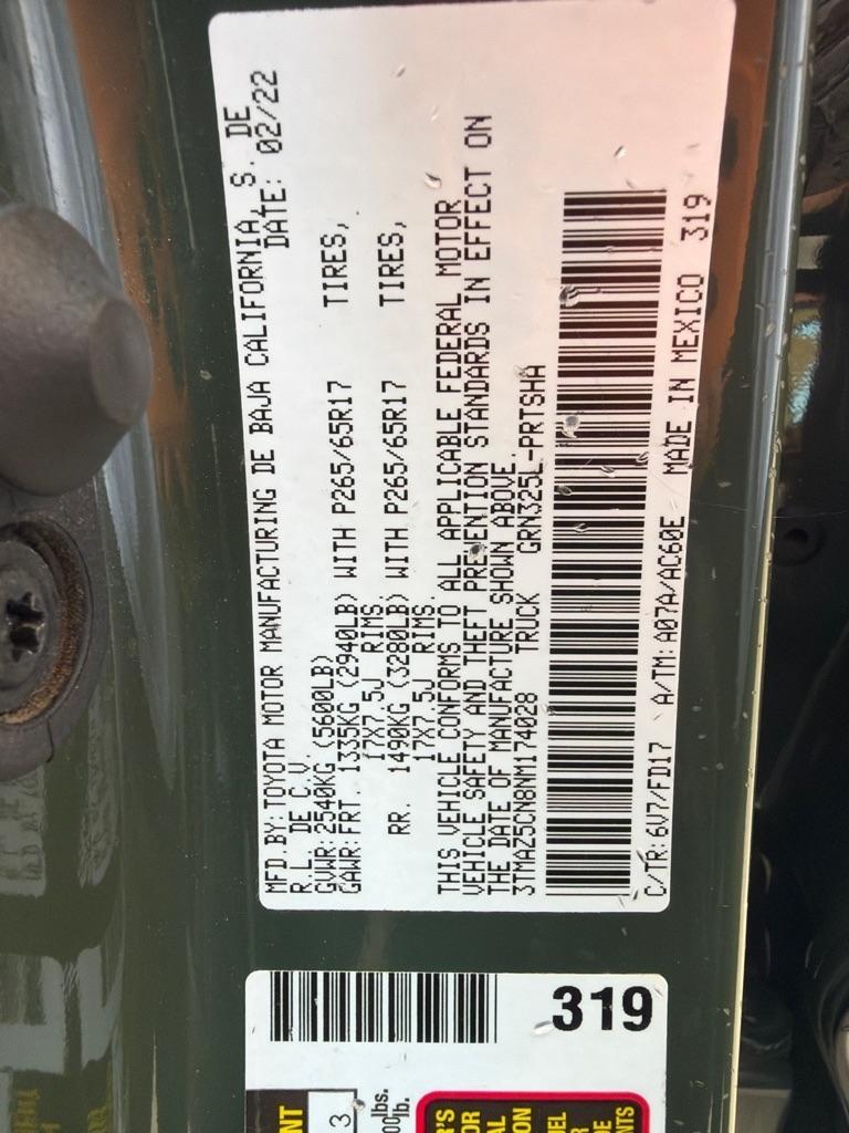 Toyota Tacoma SR5 Double Cab Long Bed V6 6AT 2WD 2022