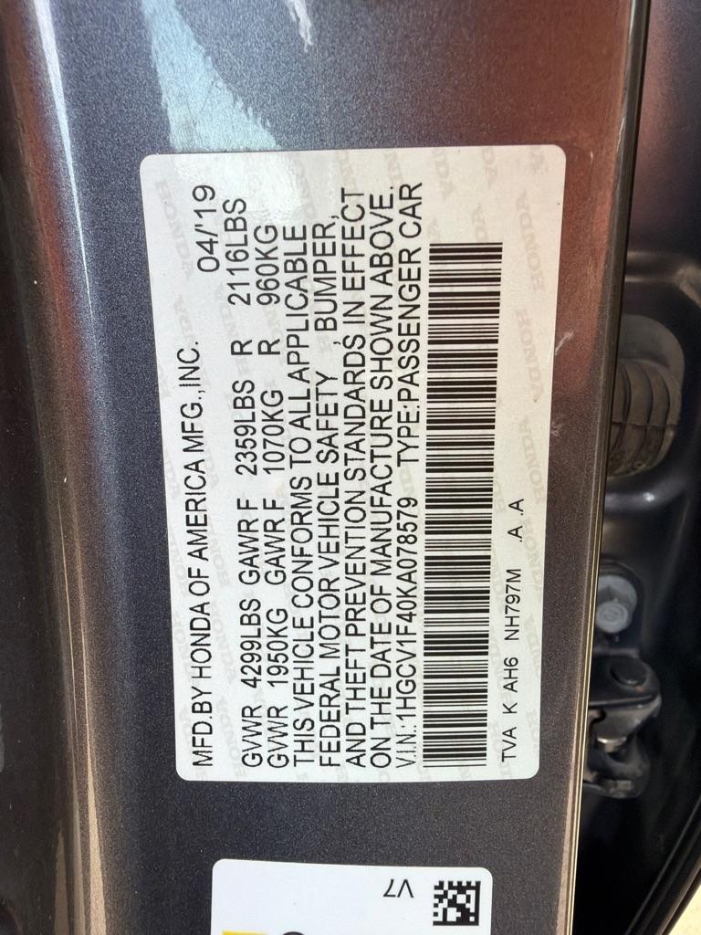 Honda Accord EX CVT 2019