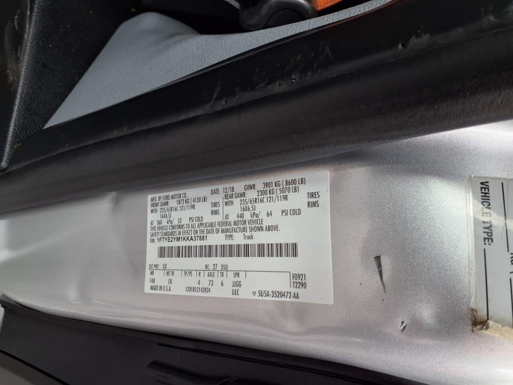 Ford Transit Van T-150 148" Low Rf 8600 GVWR Sliding RH Dr 2019