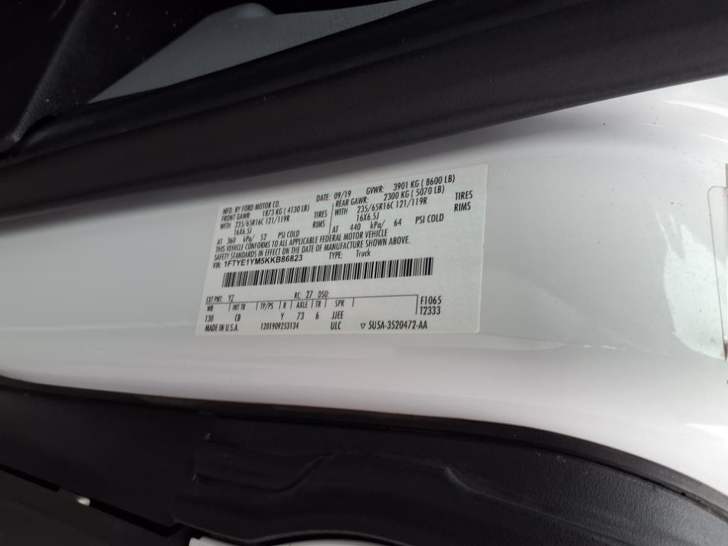 Ford Transit Van T-150 130" Low Rf 8600 GVWR Sliding RH Dr 2019